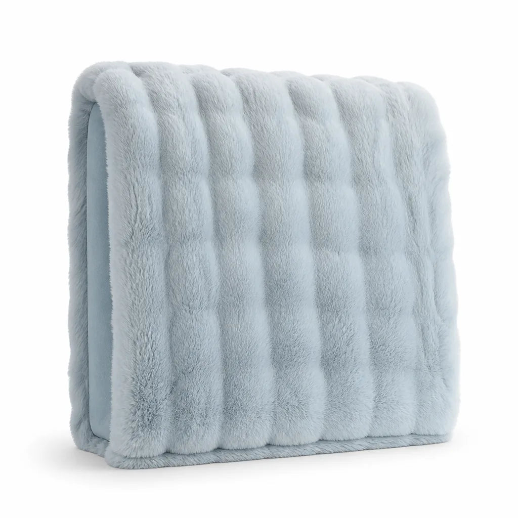 Faux Fur Machine Washable Travel Throw Blanket