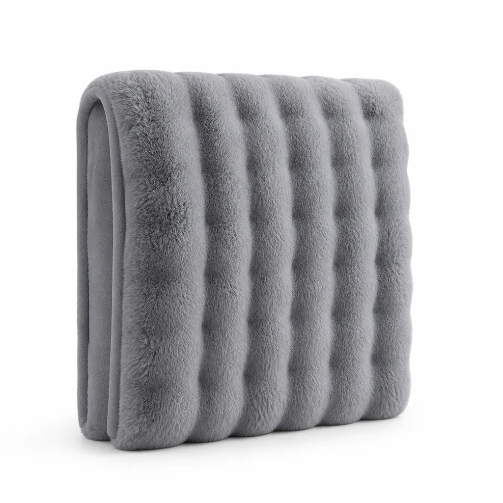 Faux Fur Machine Washable Travel Throw Blanket