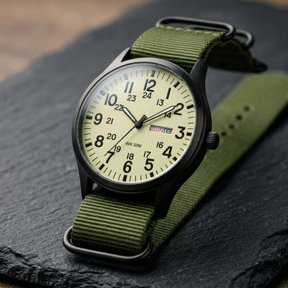Field Watch 44mm Luminous Dial Nylon NATO Strap