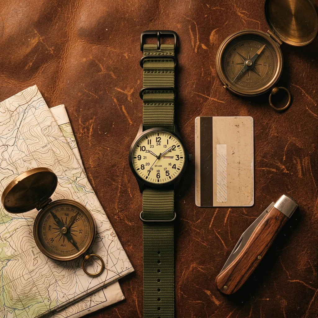 Field Watch 44mm Luminous Dial Nylon NATO Strap