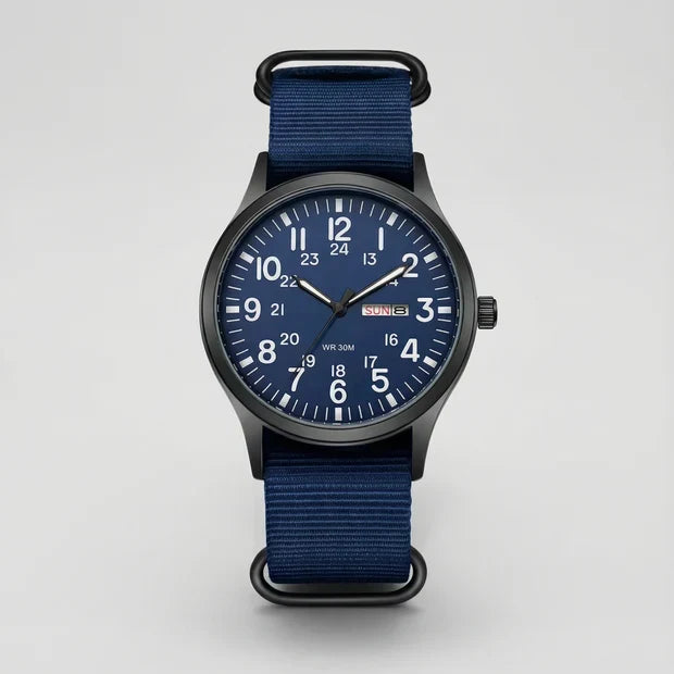 Field Watch 44mm Luminous Dial Nylon NATO Strap