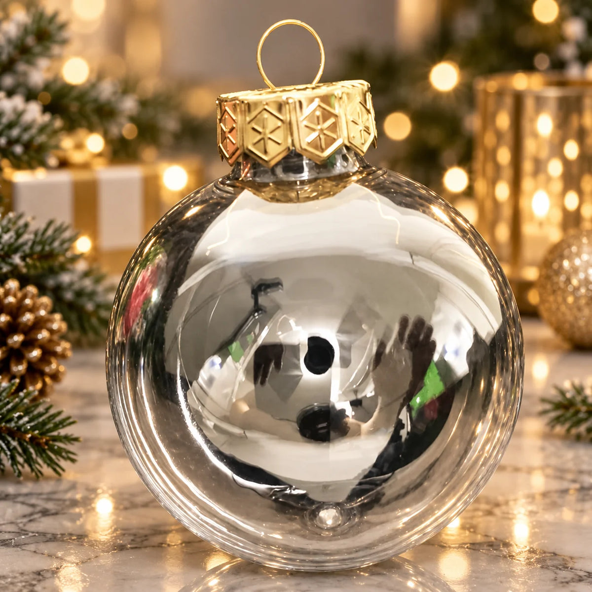 Fillable Ornaments Clear Plastic Set of 24