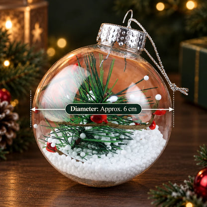 Fillable Ornaments Clear Plastic Set of 24