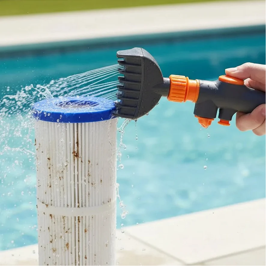 Filter Cartridge Cleaner High-Pressure Jets Garden Hose Attachment