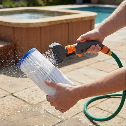 Filter Cartridge Cleaner High-Pressure Jets Garden Hose Attachment