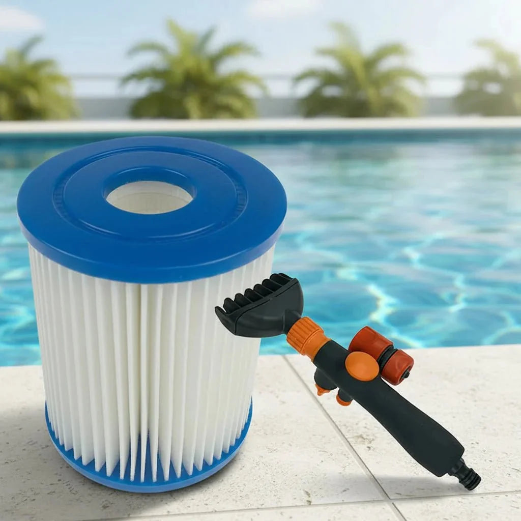 Filter Cartridge Cleaner High-Pressure Jets Garden Hose Attachment