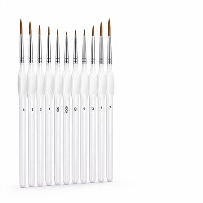 Fine Round Wooden Handle Detail Paint Brush (For Acrylic, Oil & Watercolor)