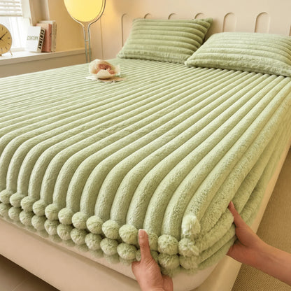 Fitted Sheet Plush Quilted Ribbed & Deep-Pocket Elastic