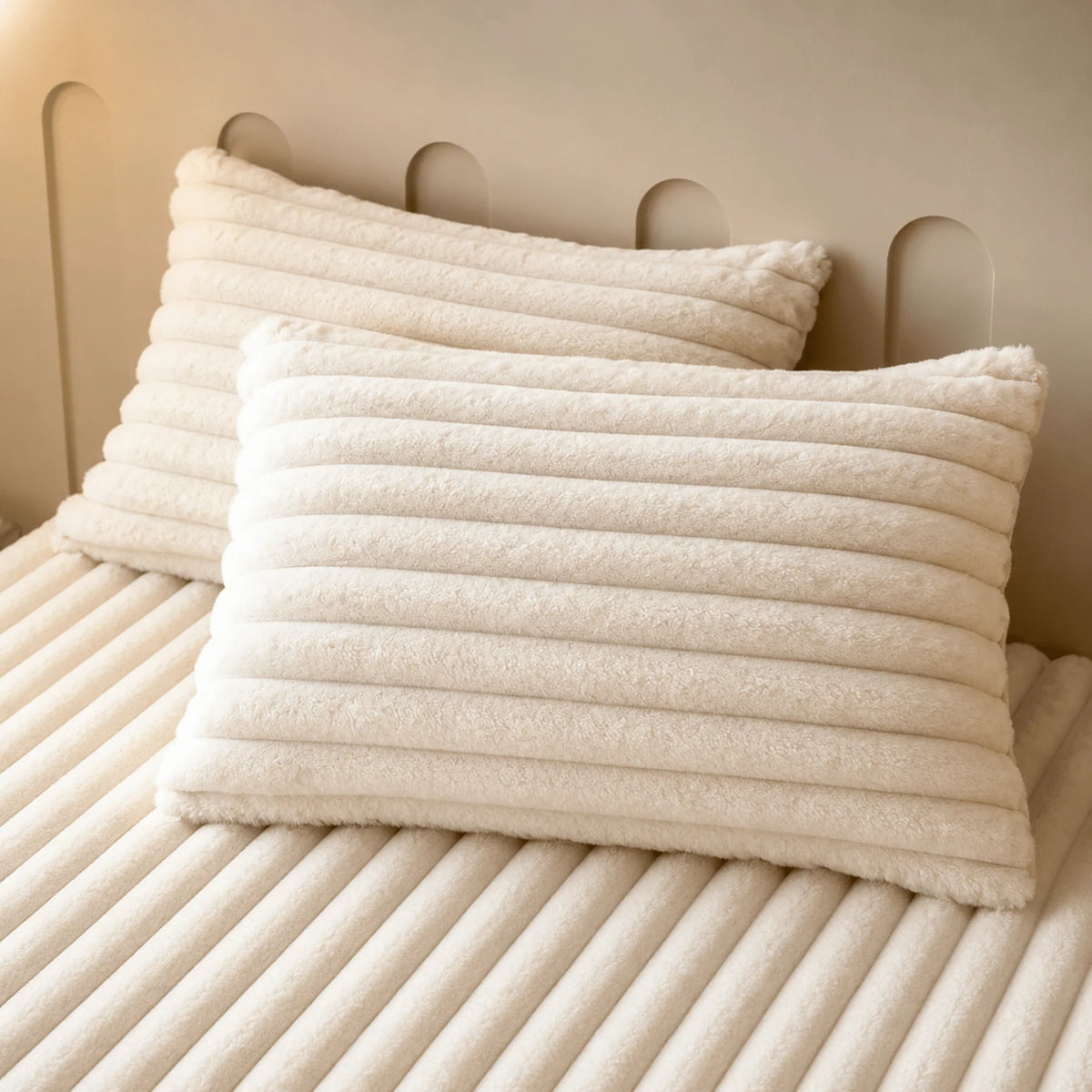 Fitted Sheet Plush Quilted Ribbed & Deep-Pocket Elastic