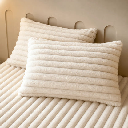 Fitted Sheet Plush Quilted Ribbed & Deep-Pocket Elastic