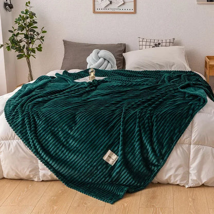 Flannel Blanket Thick Plush Cozy Machine Washable