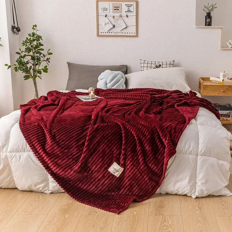Flannel Blanket Thick Plush Cozy Machine Washable