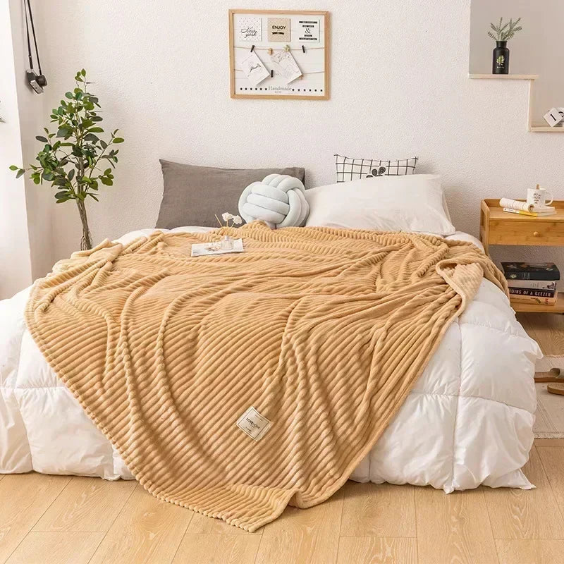 Flannel Blanket Thick Plush Cozy Machine Washable
