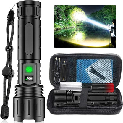 Flashlight Rechargeable Aluminum Long-Range Beam