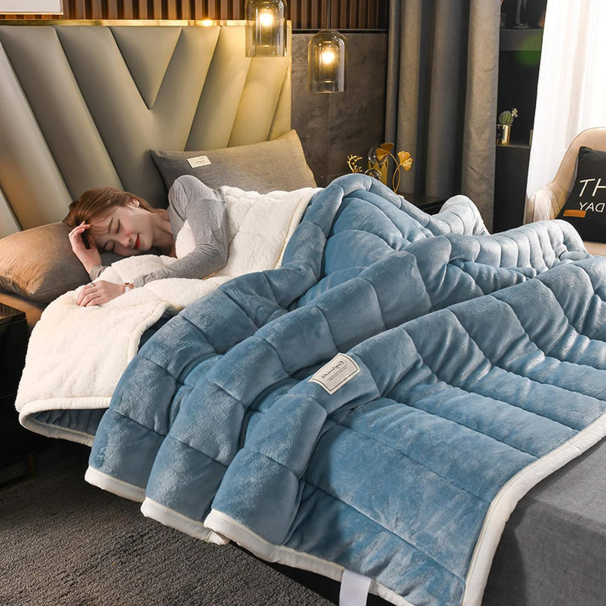 Fleece Blanket Double-Layer Thermal Machine Washable