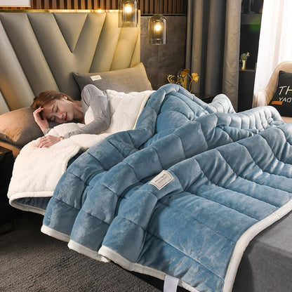 Fleece Blanket Double-Layer Thermal Machine Washable