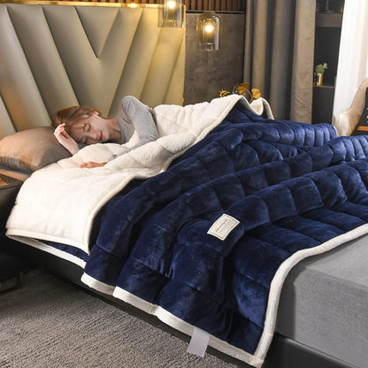 Fleece Blanket Double-Layer Thermal Machine Washable