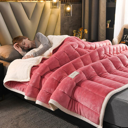 Fleece Blanket Double-Layer Thermal Machine Washable
