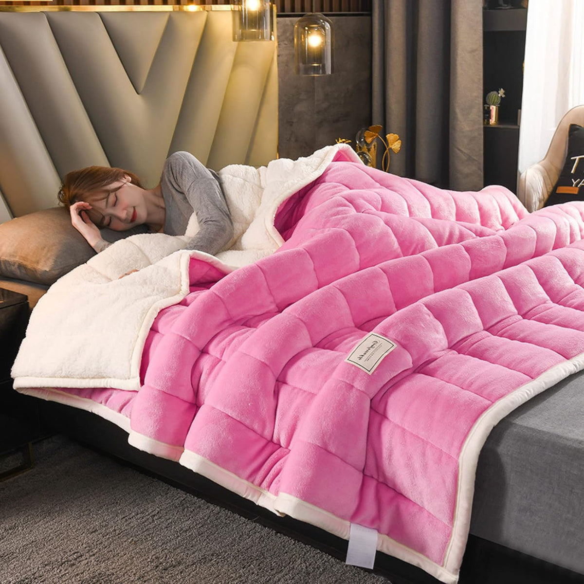 Fleece Blanket Double-Layer Thermal Machine Washable
