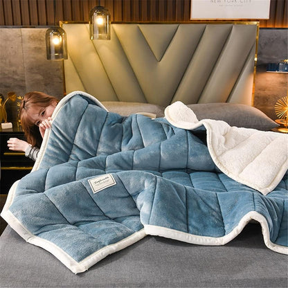 Fleece Blanket Double-Layer Thermal Machine Washable
