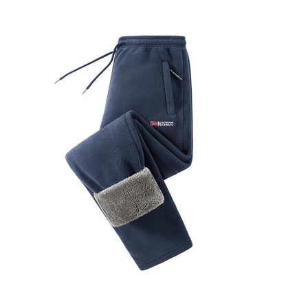 Fleece Joggers Teddy-Lined Warm Zip Pockets