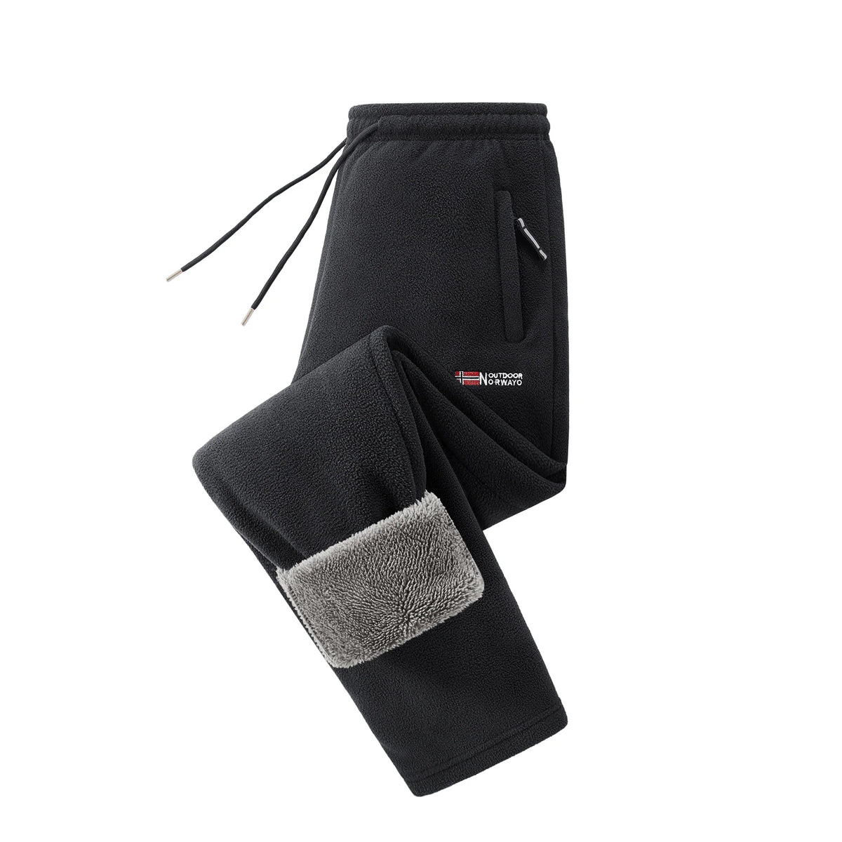 Fleece Joggers Teddy-Lined Warm Zip Pockets