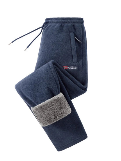 Fleece Joggers Teddy-Lined Warm Zip Pockets