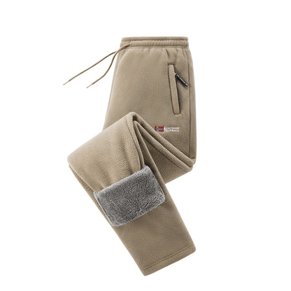 Fleece Joggers Teddy-Lined Warm Zip Pockets