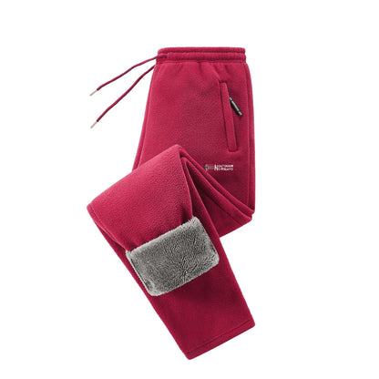 Fleece Joggers Teddy-Lined Warm Zip Pockets