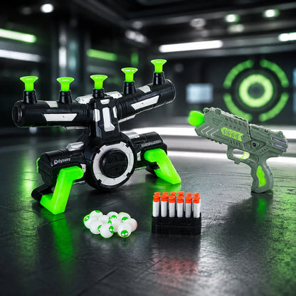 Floating Target Game Battery-Powered Glow-In-The-Dark Blaster & 12 Darts