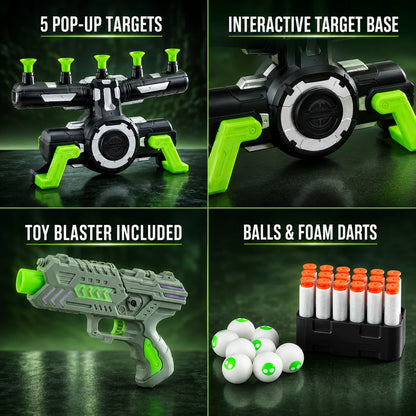 Floating Target Game Battery-Powered Glow-In-The-Dark Blaster & 12 Darts