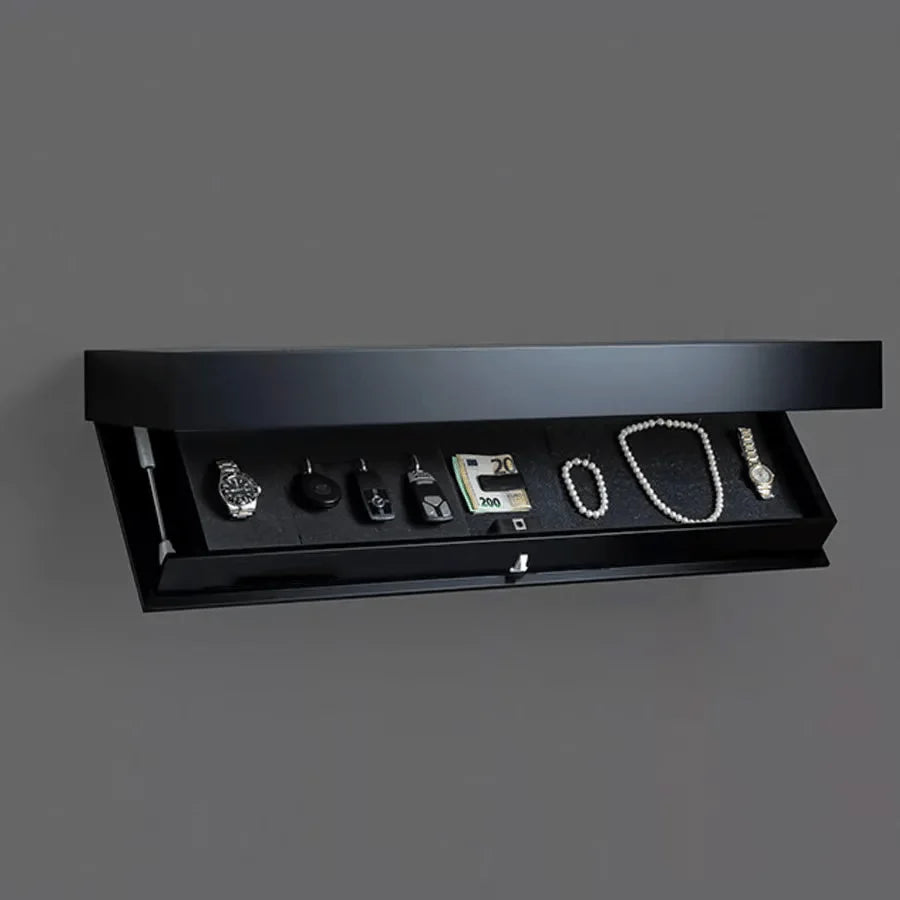 Floating Wall Shelf Solid Wood Hidden Compartment