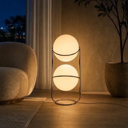 Floor Lamp Built-In Long Life LED Frosted Globe