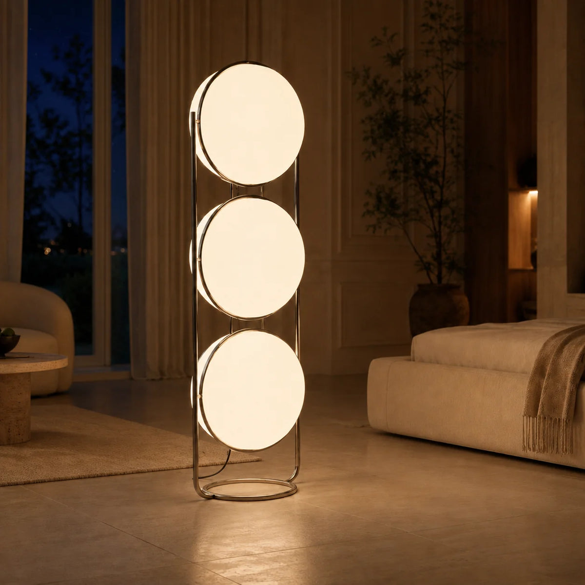 Floor Lamp Built-In Long Life LED Frosted Globe
