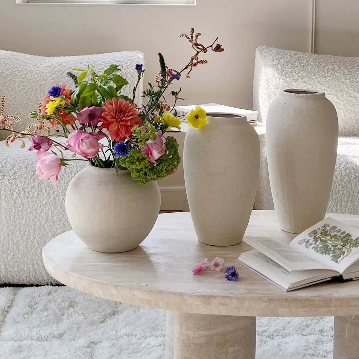 Flower Pot Ceramic Rustic Textured
