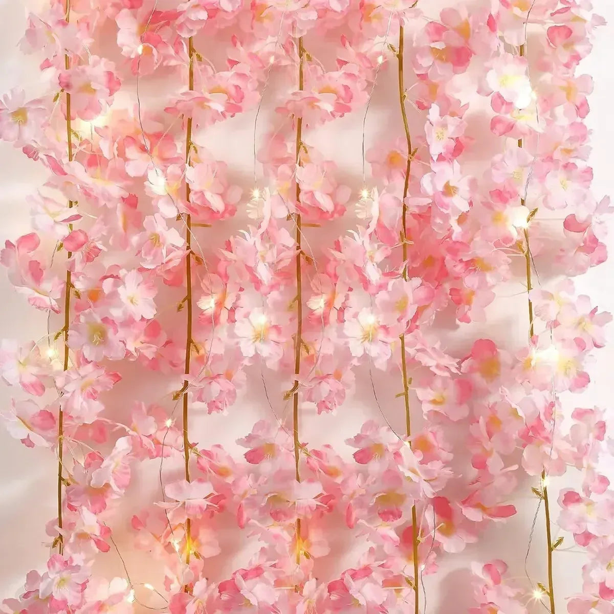 Flower String Lights Battery-Powered Warm White Artificial Blossom