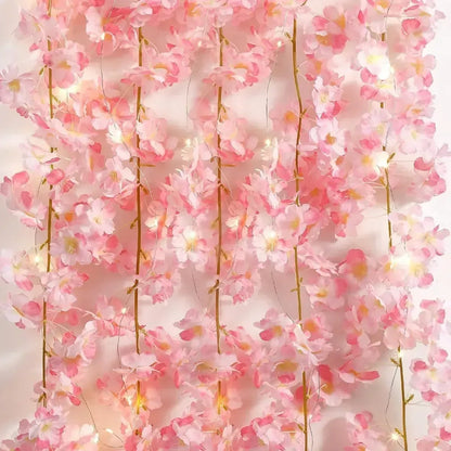 Flower String Lights Battery-Powered Warm White Artificial Blossom