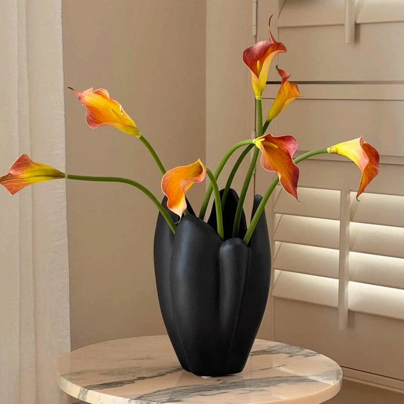 Flower Vase Ceramic Floral Pattern