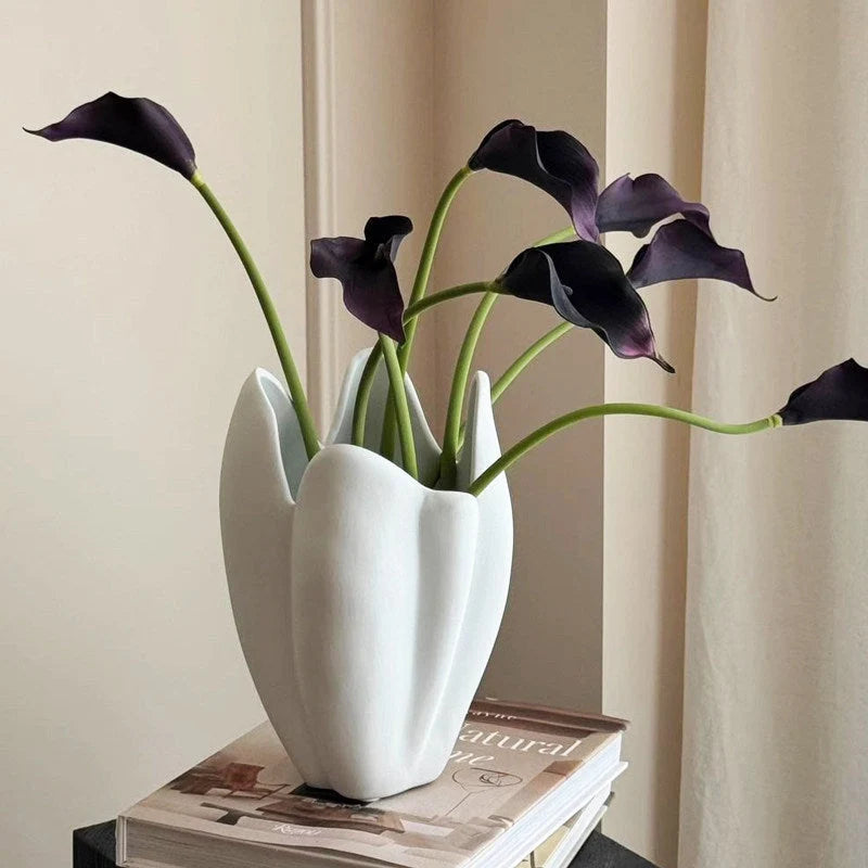 Flower Vase Ceramic Floral Pattern