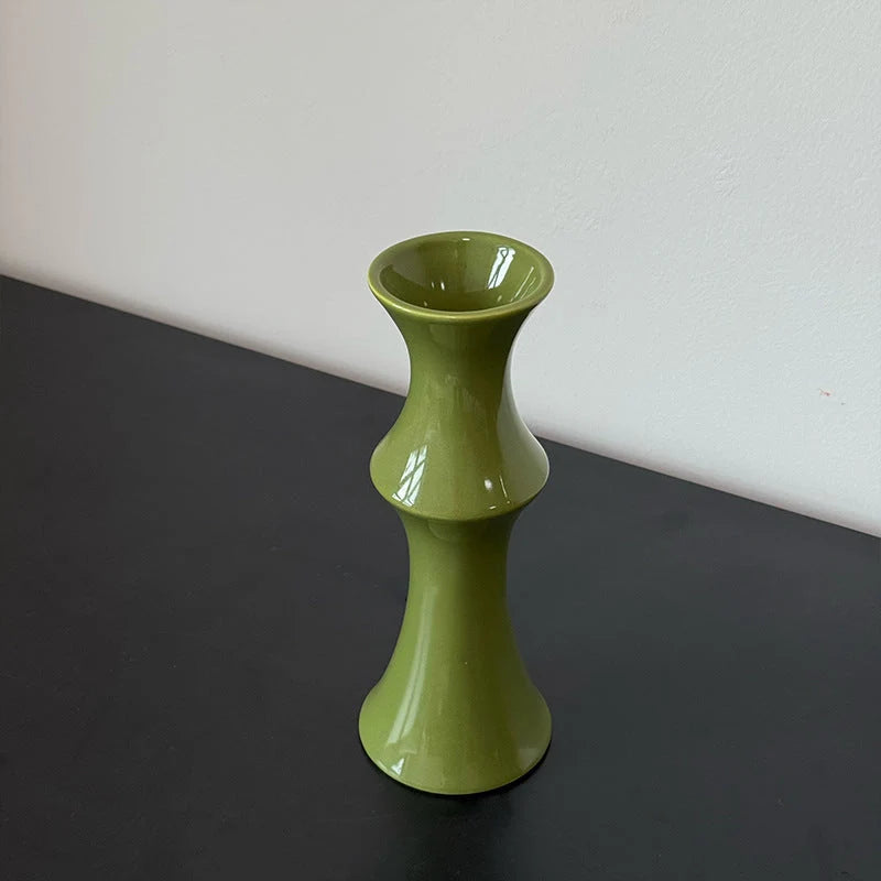 Flower Vase Sculptural Glossy Ceramic