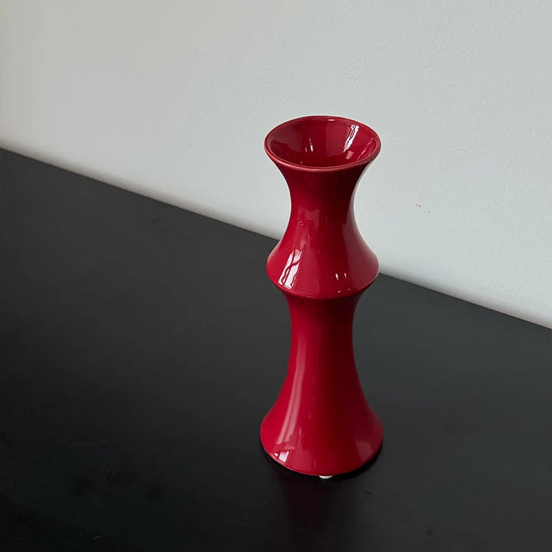 Flower Vase Sculptural Glossy Ceramic