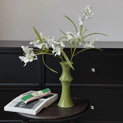 Flower Vase Sculptural Glossy Ceramic Tabletop