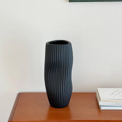 Flower Vase Wavy Textured Ceramic