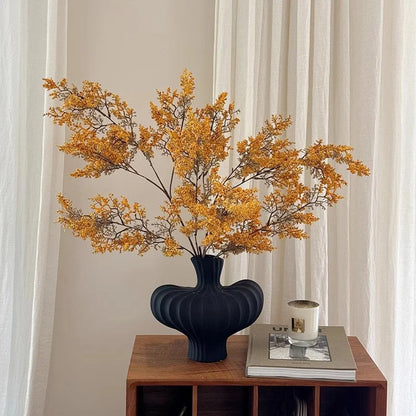Flower Vase Wavy Textured Ceramic