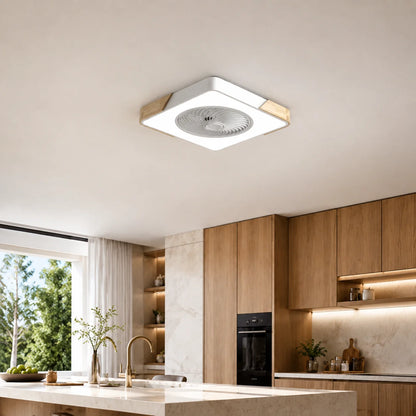 Flush Mount Ceiling Fan Low-Profile Reversible Motor & Dimmable LED
