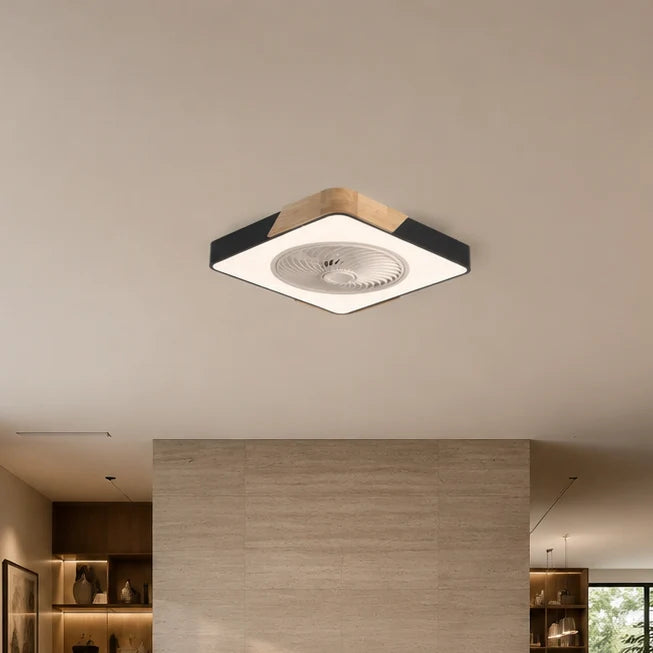 Flush Mount Ceiling Fan Low-Profile Reversible Motor & Dimmable LED