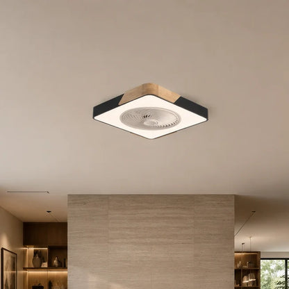 Flush Mount Ceiling Fan Low-Profile Reversible Motor & Dimmable LED