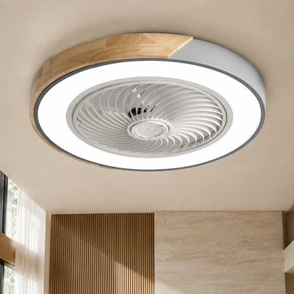Flush Mount Ceiling Fan Low-Profile Reversible Motor & Dimmable LED