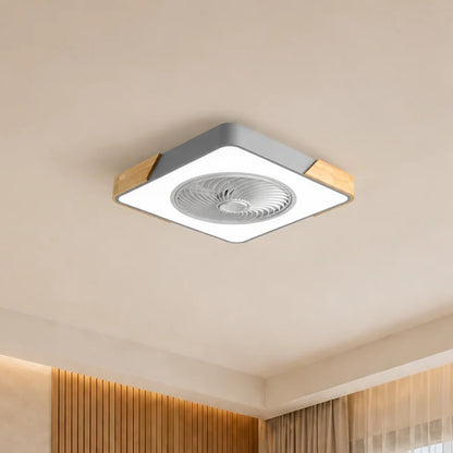 Flush Mount Ceiling Fan Low-Profile Reversible Motor & Dimmable LED