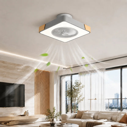Flush Mount Ceiling Fan Low-Profile Reversible Motor & Dimmable LED